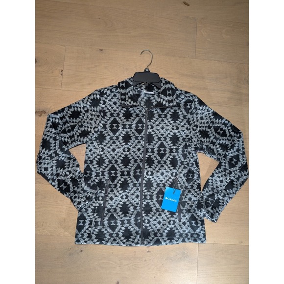 New Columbia Fleece Jacket Full Zip Aztec Print Cozy Warm‎ Womens M NWT - Picture 1 of 8